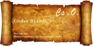 Csuha Olivér névjegykártya