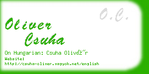 oliver csuha business card